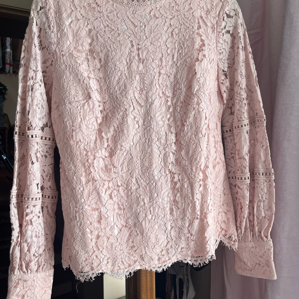 Rachel Parcell Pink Lace Women's Top sz m